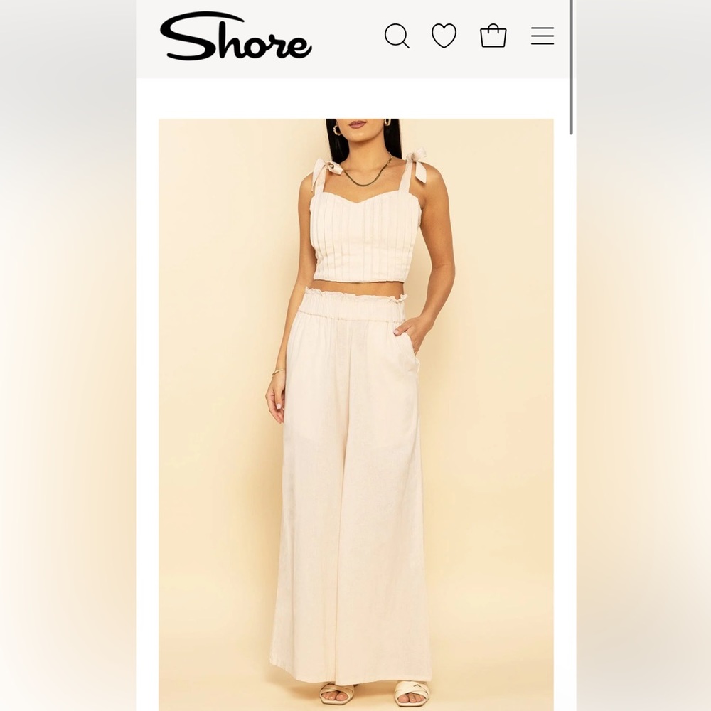 shore brand high waisted linen pant - Picture 8 of 8